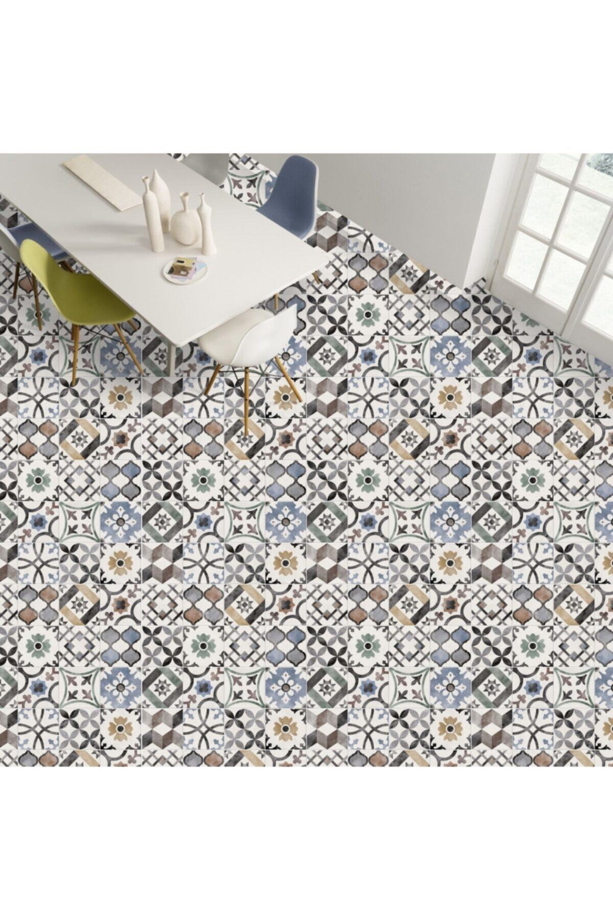 Karo Taş Desen 60x100cm Laminasyonlu Kendinden Yapışkanlı Yer Kaplama Folyosu