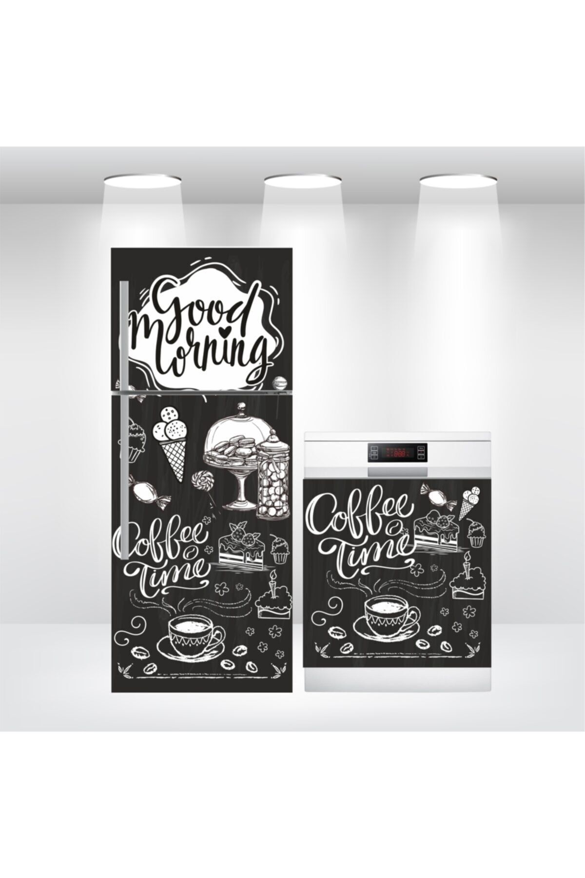 Buzdolabı Ve Bulaşık Makinesi Coffee Time Kendinden Yapışkanlı Kapak Folyo Kaplama