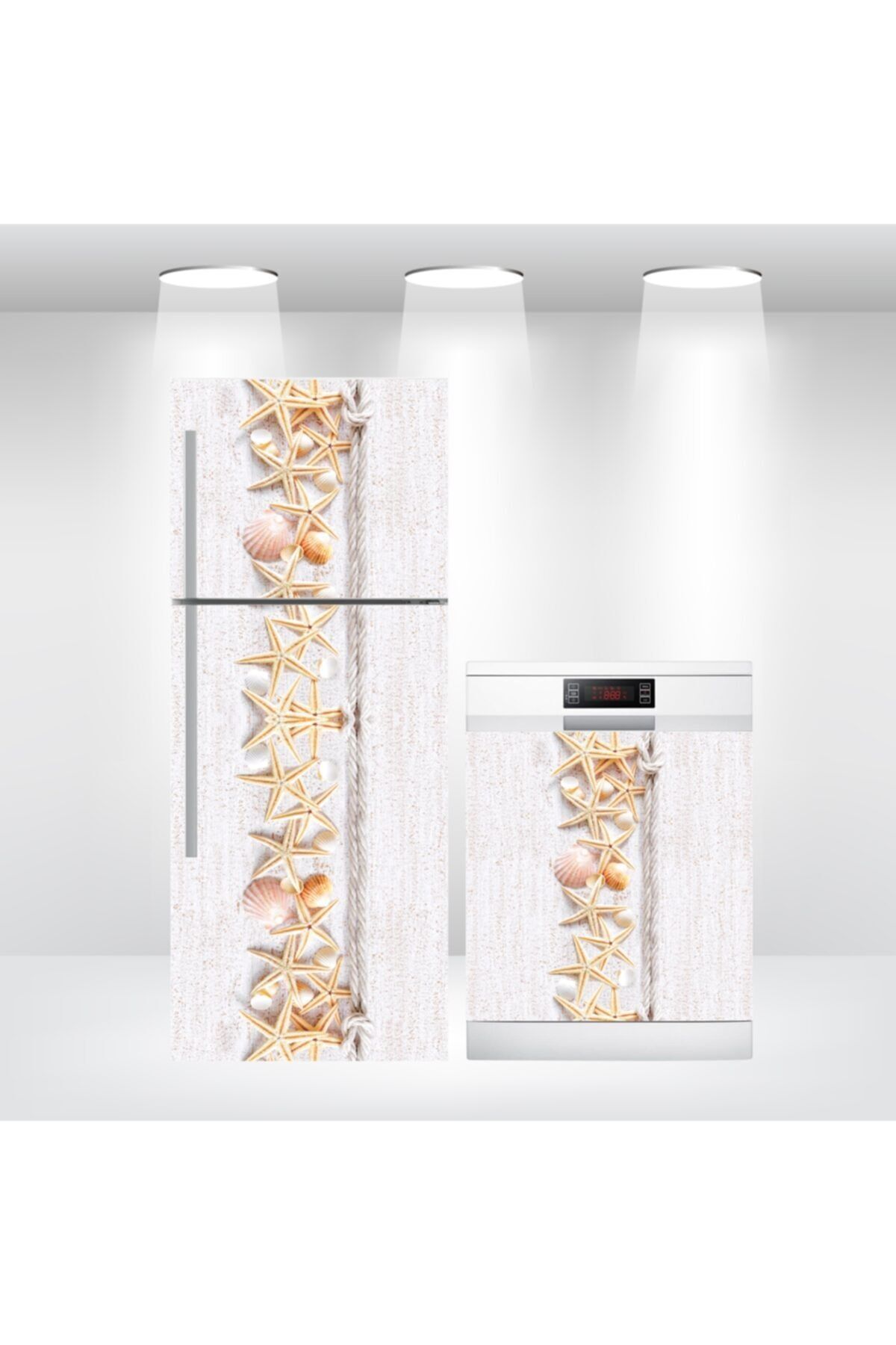 Buzdolabı Ve Bulaşık Makinesi Kapak Kendinden Yapışkanlı Sticker Folyo Deniz Temalı