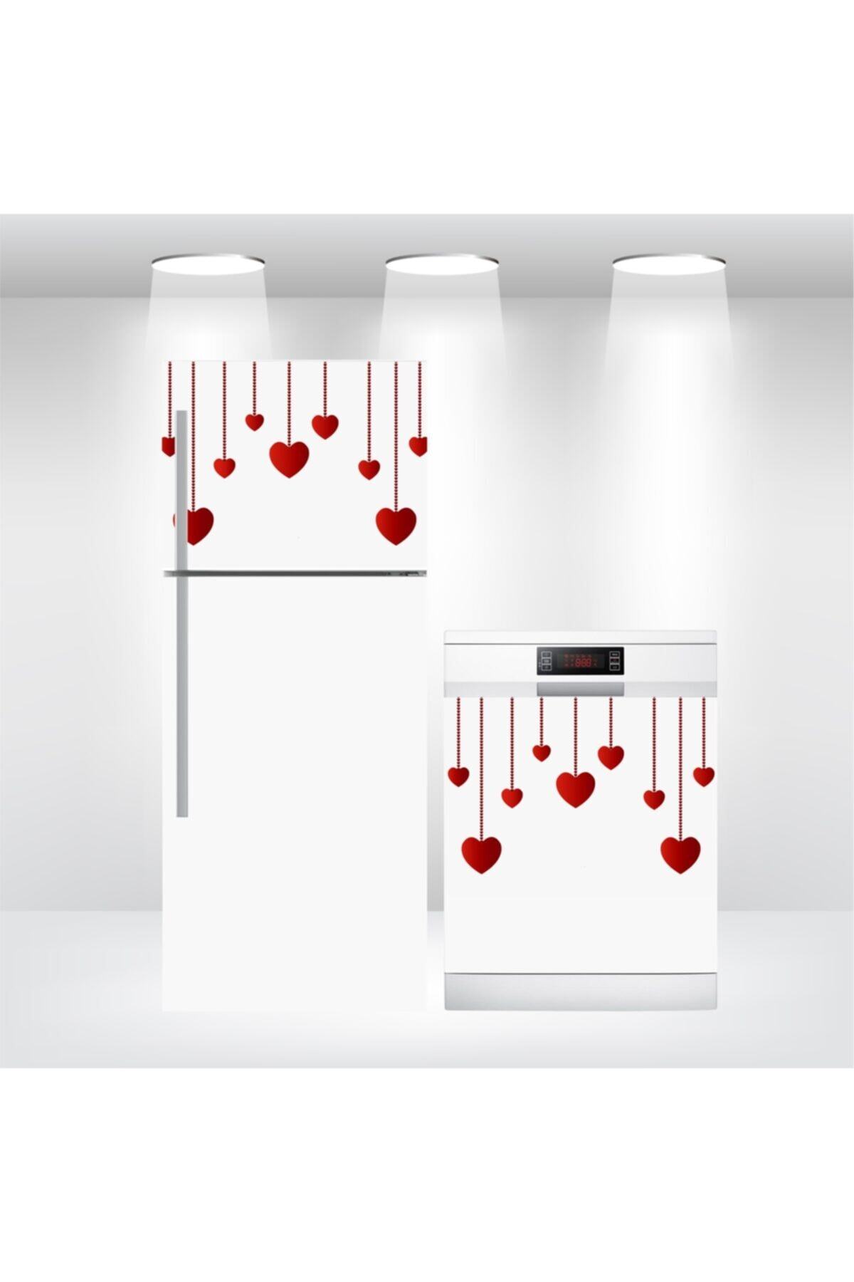 Buzdolabı Ve Bulaşık Makinesi Kapak Kendinden Yapışkanlı Sticker Folyo Kaplama Kalpler