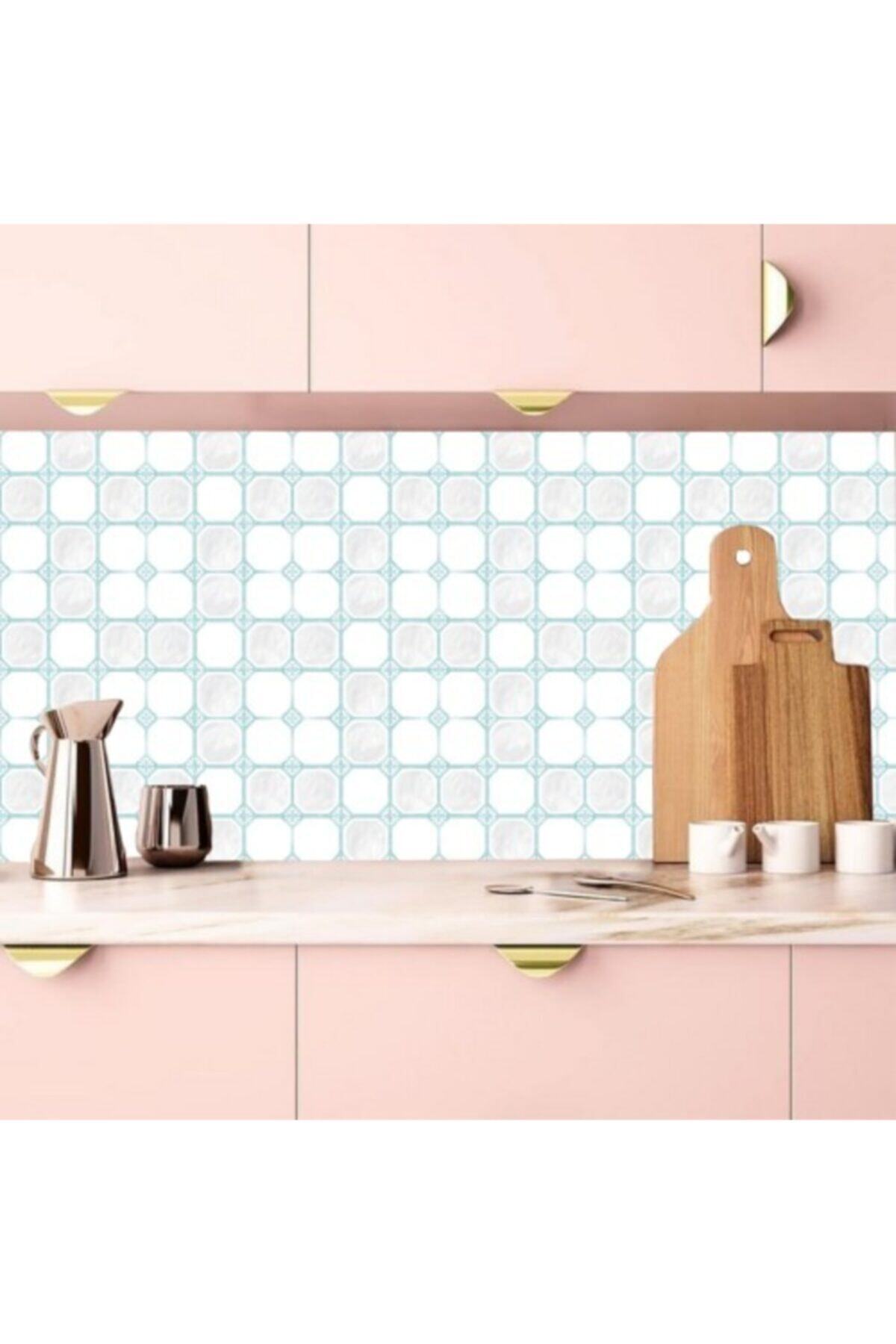 Mutfak Tezgah Arası Kendinden Yapışkanlı Folyo Kaplama Mozaik Taş Desen 60cm X 100cm