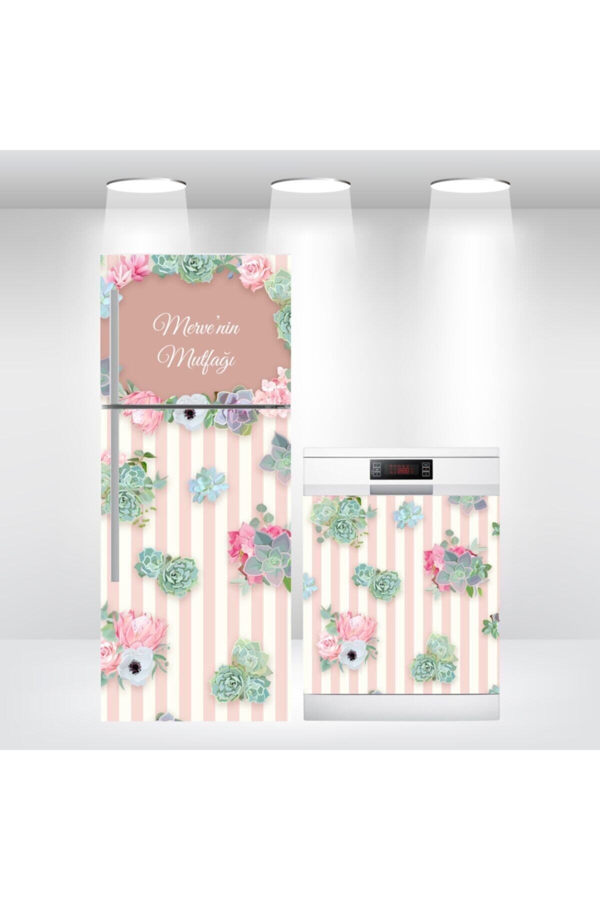 Buzdolabı Ve Bulaşık Makinesi Kapak Kendinden Yapışkanlı Sticker Folyo Kaktüs Isimli