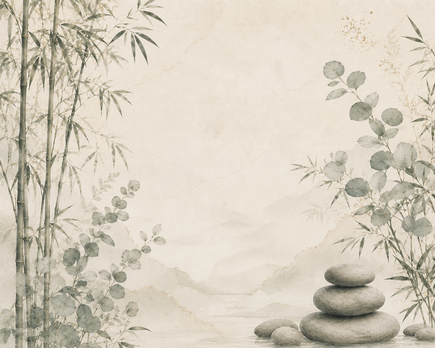 Zen Bahçe - Japon Botanik Duvar Kağıdı