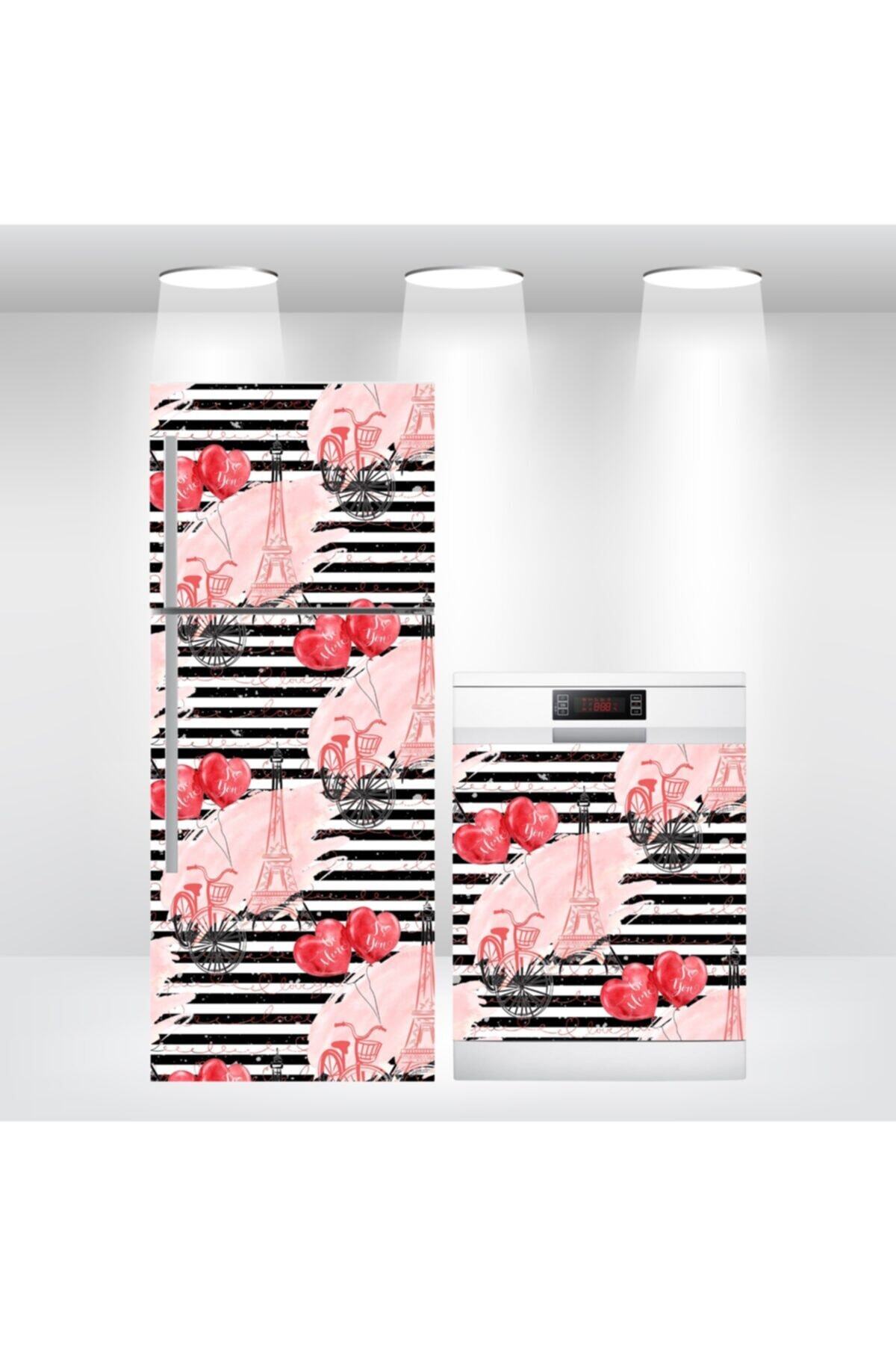 Buzdolabı Ve Bulaşık Makinesi Kapak Sticker Kendinden Yapışkanlı Folyosu Eyfel