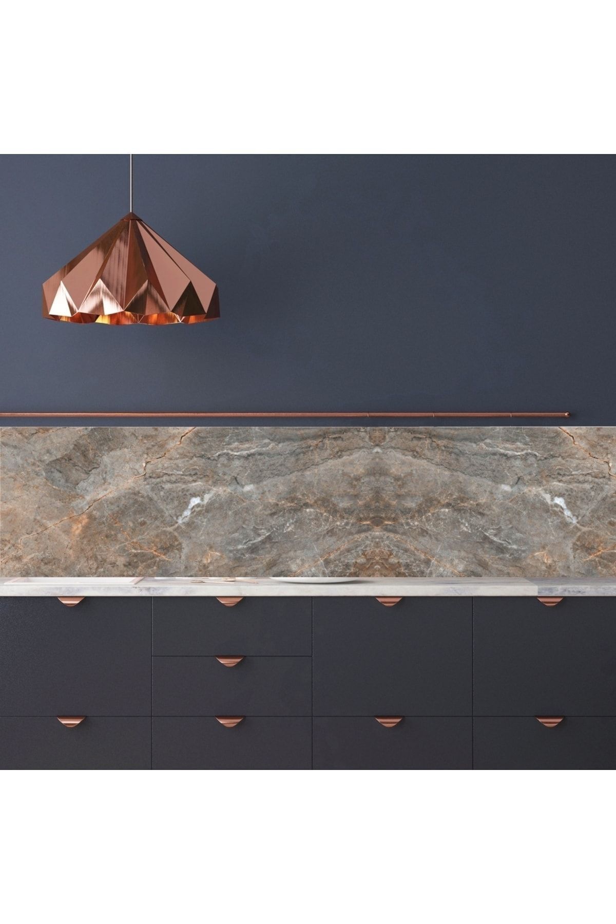 Mutfak Tezgah Arası Kendinden Yapışkanlı Folyo Kaplama Mermer Desen 60cm X 100cm