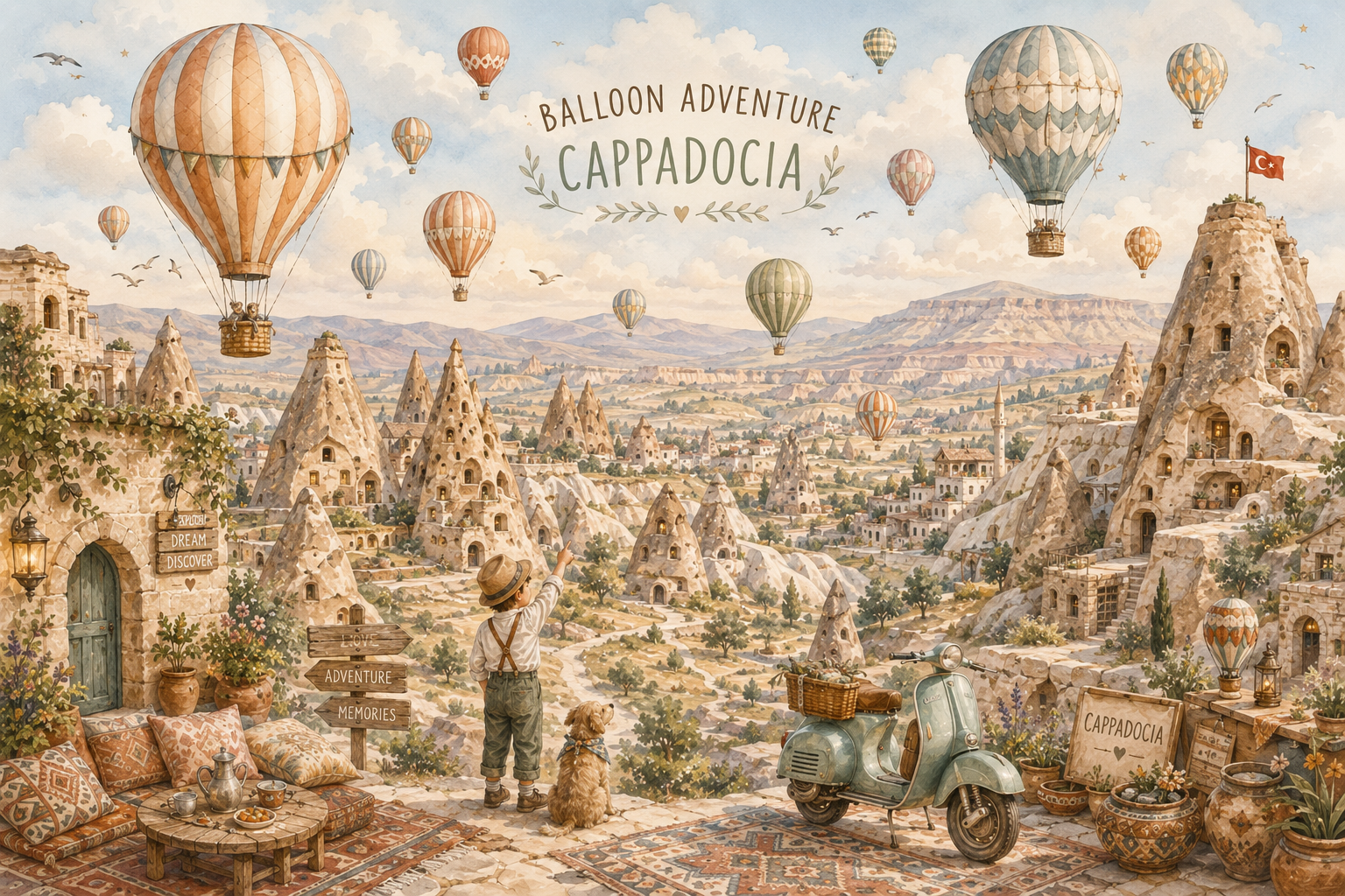 Balon Macerası Kapadokya - Çocuk Odası Duvar Kağıdı