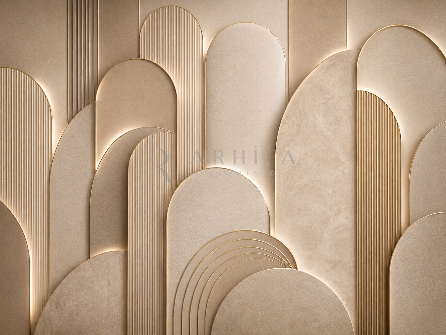 — Champagne Curve Duvar Kağıdı (AD-013) – görsel 2