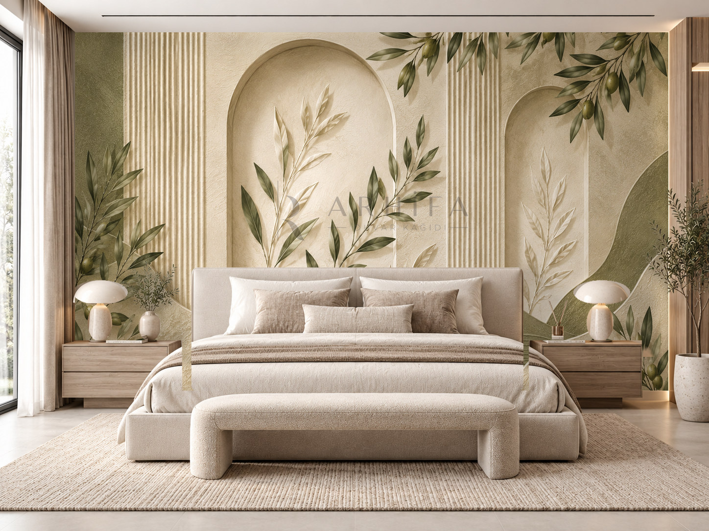 — Organic Leaves Duvar Kağıdı (OL-006) – görsel 1