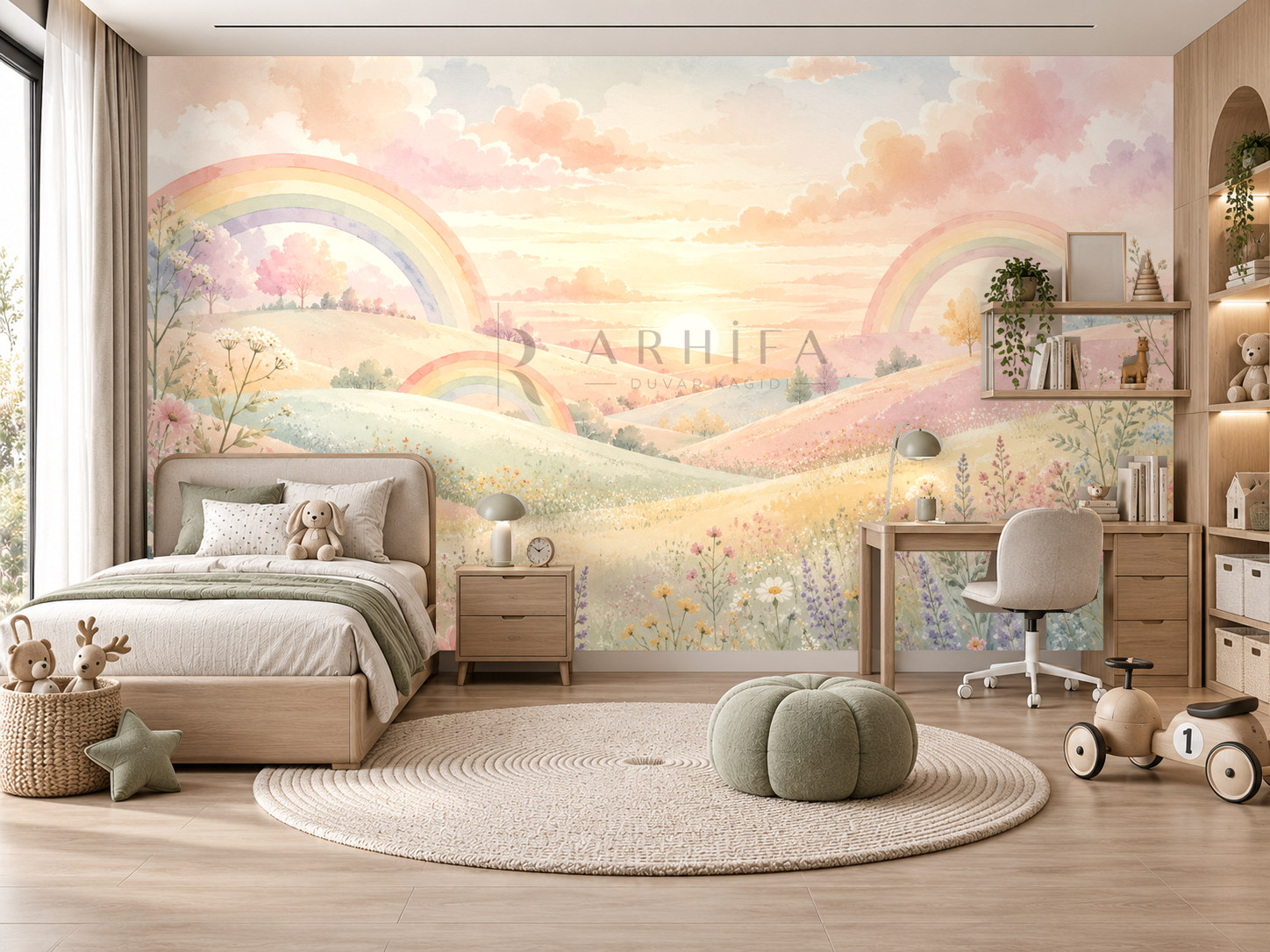 Rainbow Meadow Duvar Kağıdı (RB-009) – görsel 1