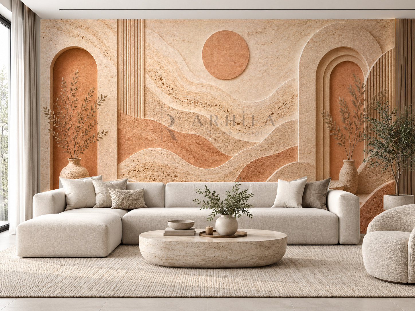 — Travertine Flow Duvar Kağıdı (TR-007) – görsel 1