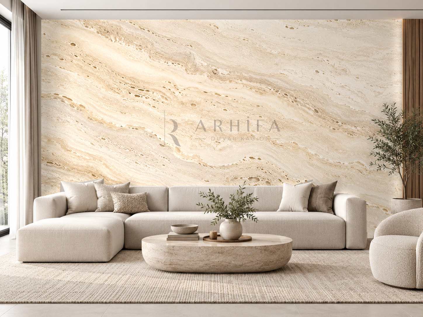 — Natural Travertine Duvar Kağıdı (TC-002) – görsel 1
