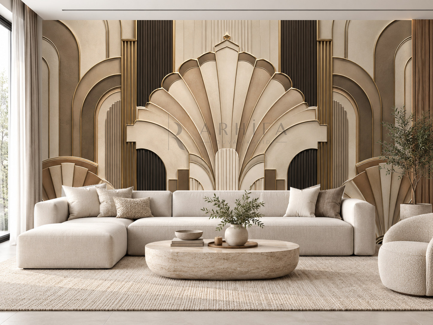 — Sculpted Fan Duvar Kağıdı (AD-008) – görsel 1