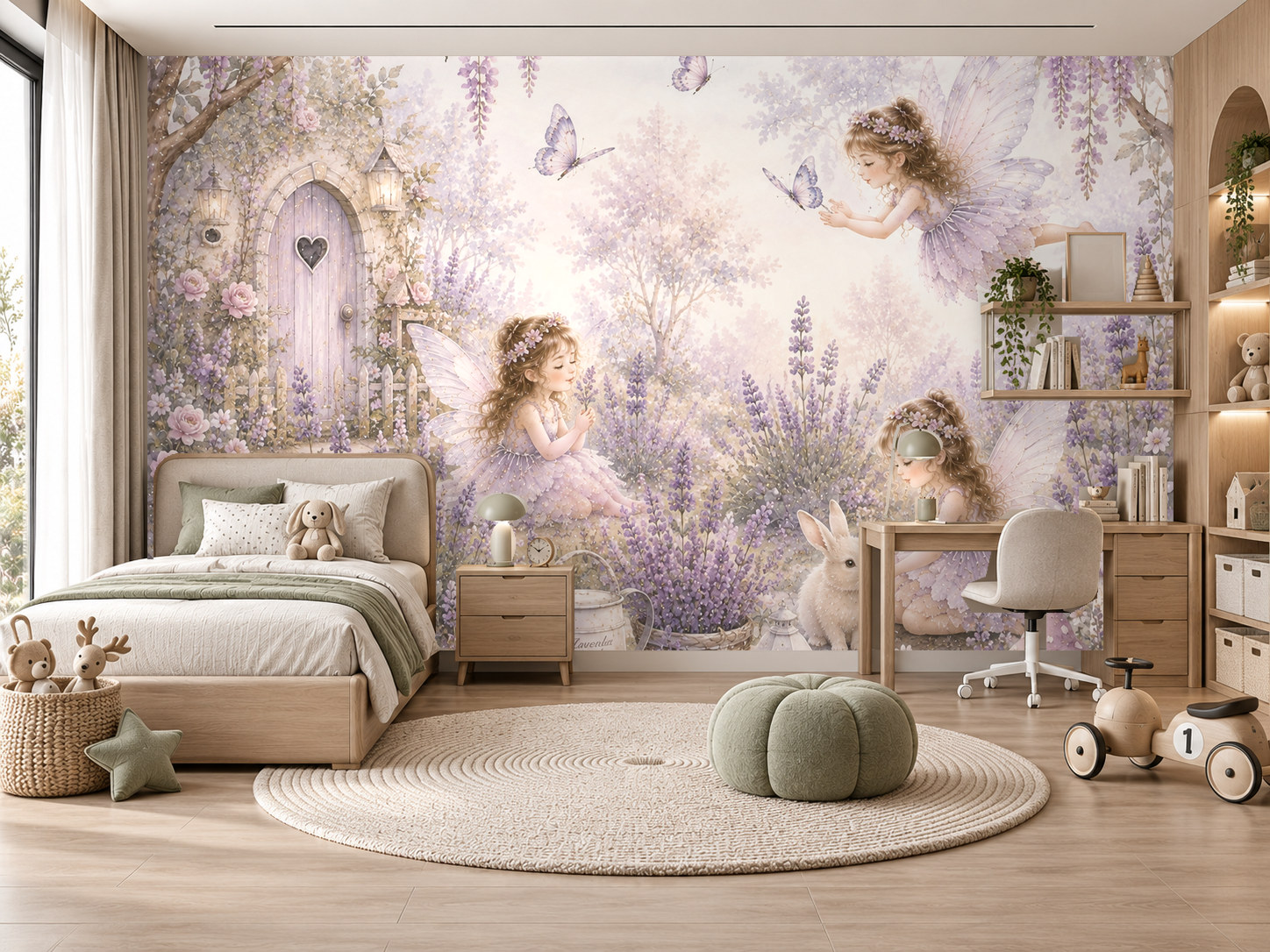 Lavender Fairy Garden Duvar Kağıdı (FF-008A) – görsel 1
