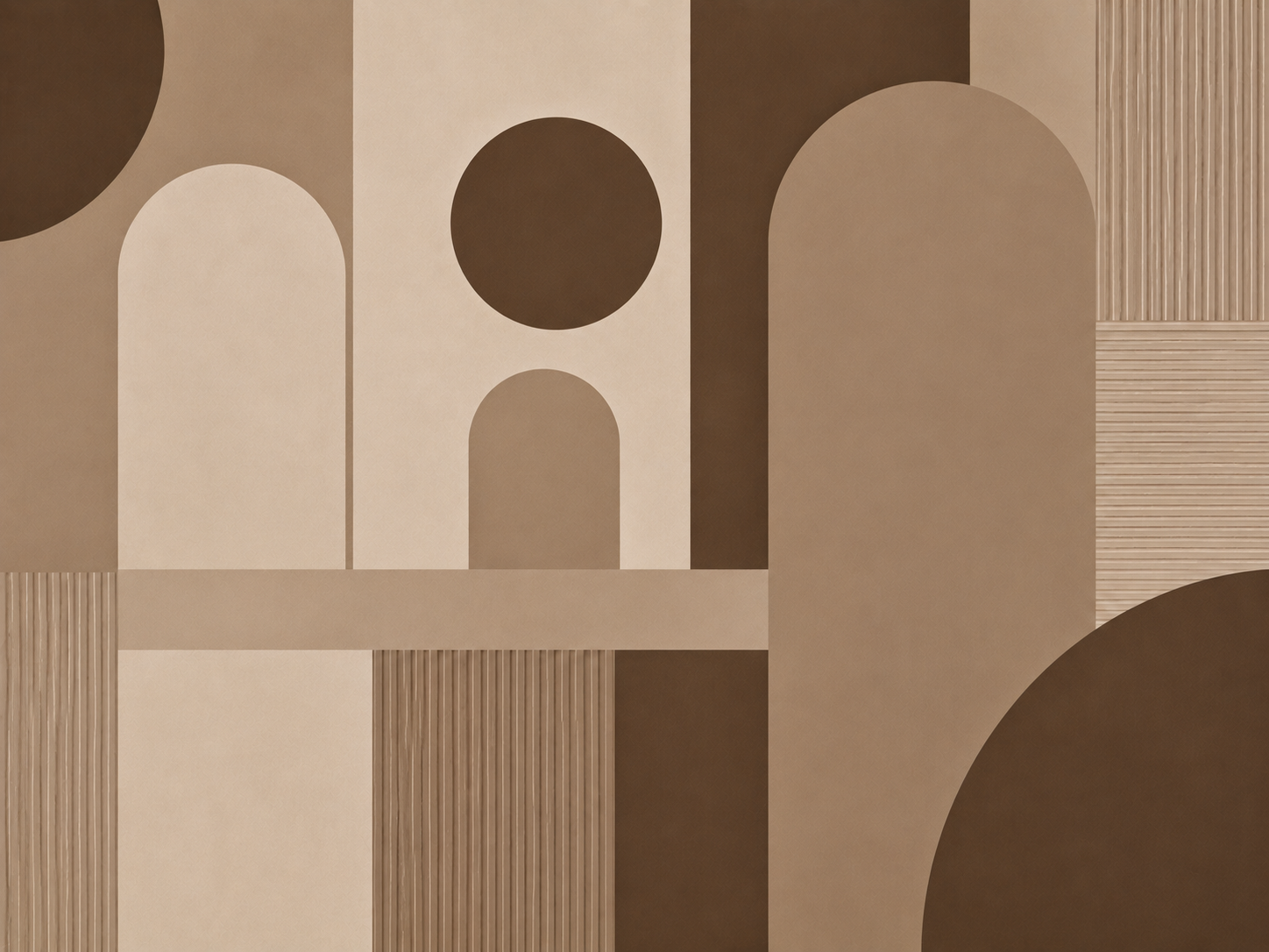 A— Mocha Minimal Composition - Özel Tasarım Duvar Kağıdı (MGM-010) – görsel 2