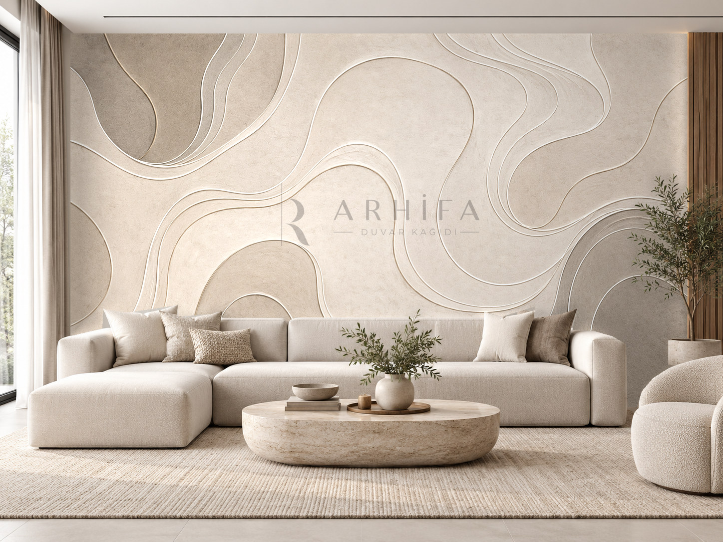 Sculptural Line Duvar Kağıdı (C03-OL-007) – görsel 1