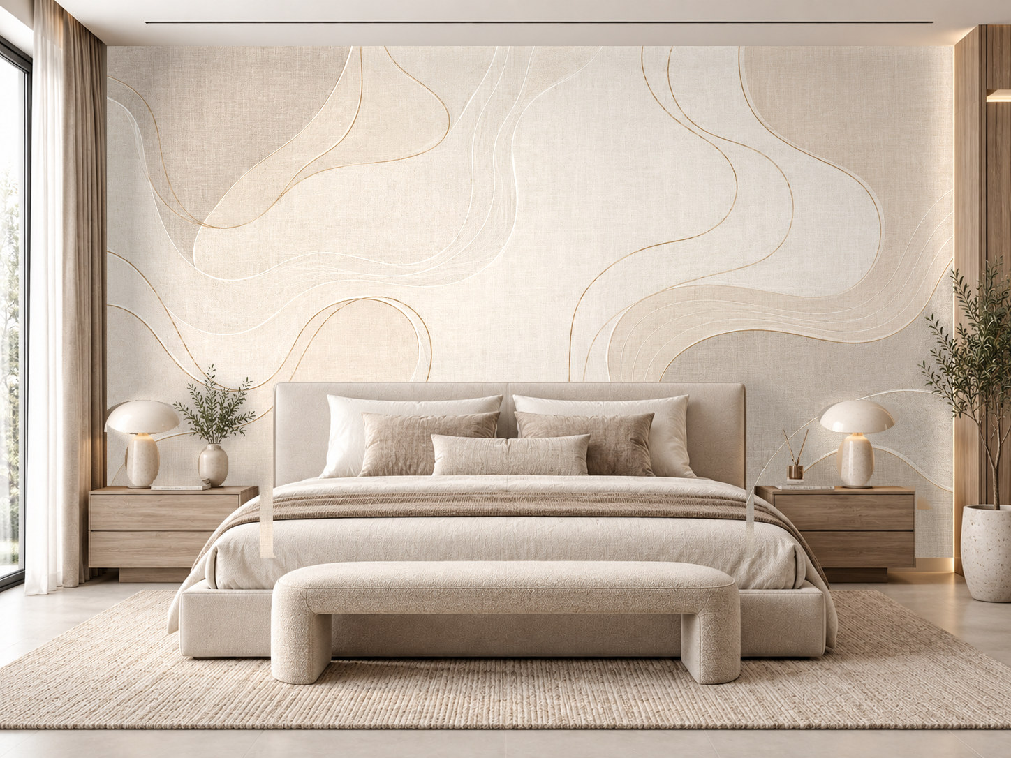 Linen Curves Duvar Kağıdı (C03-OL-008) – görsel 1