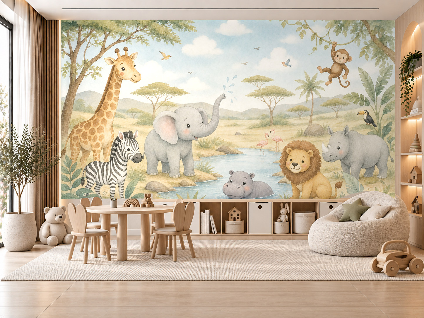 Friendly Safari Duvar Kağıdı (HC-K002) – görsel 1