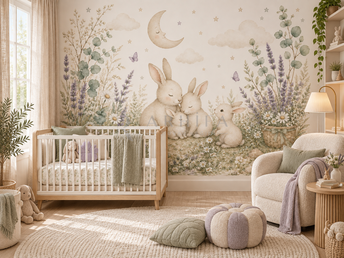 Little Rabbits - Çocuk Odası Duvar Kağıdı (BD-006) görsel