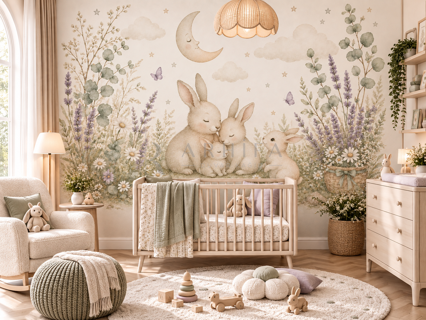 Little Rabbits - Çocuk Odası Duvar Kağıdı (BD-006) – görsel 2