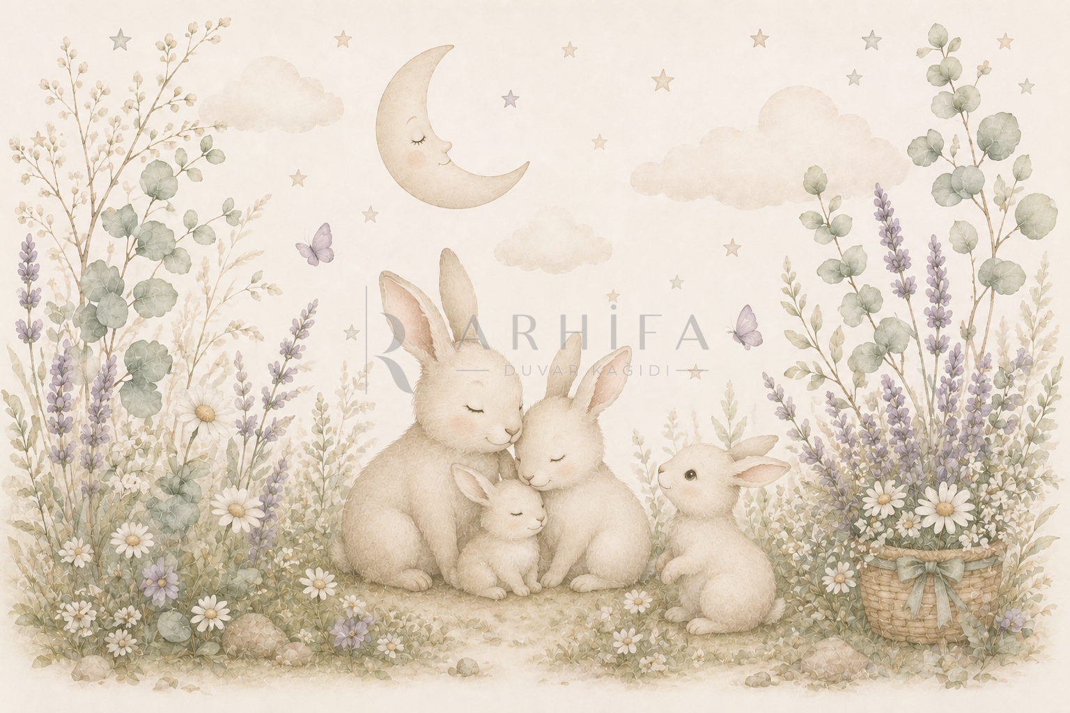 Little Rabbits - Çocuk Odası Duvar Kağıdı (BD-006) – görsel 4