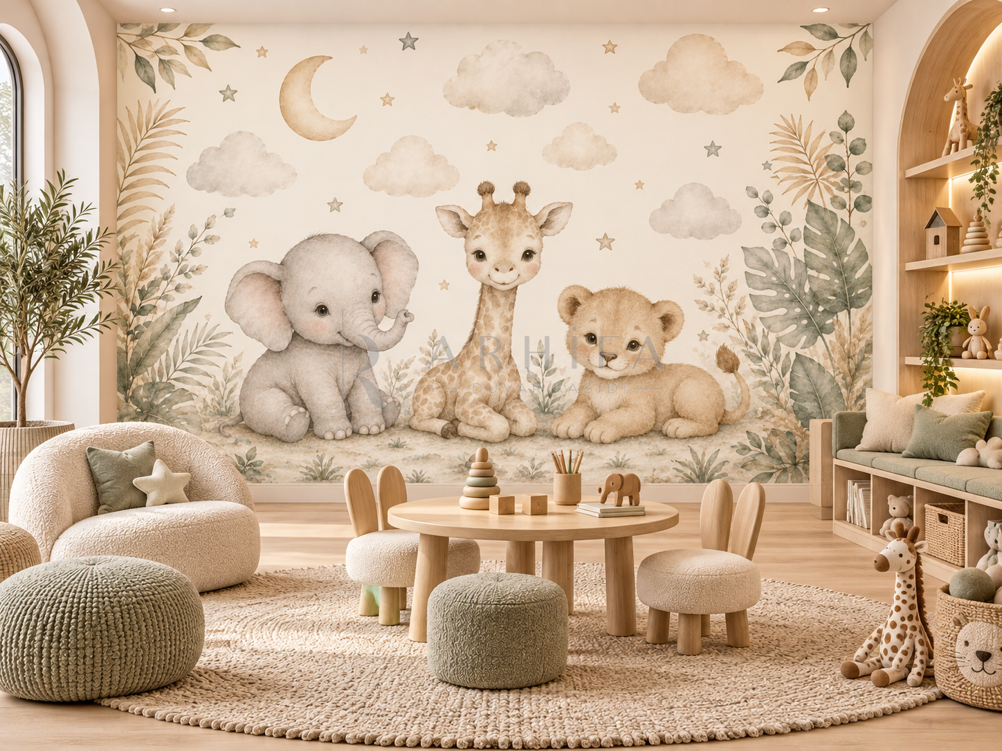 Baby Safari - Çocuk Odası Duvar Kağıdı (BD-008) görsel
