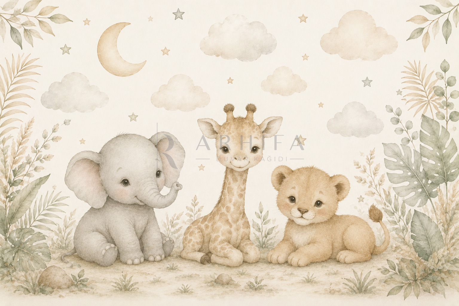 Baby Safari - Çocuk Odası Duvar Kağıdı (BD-008) – görsel 4