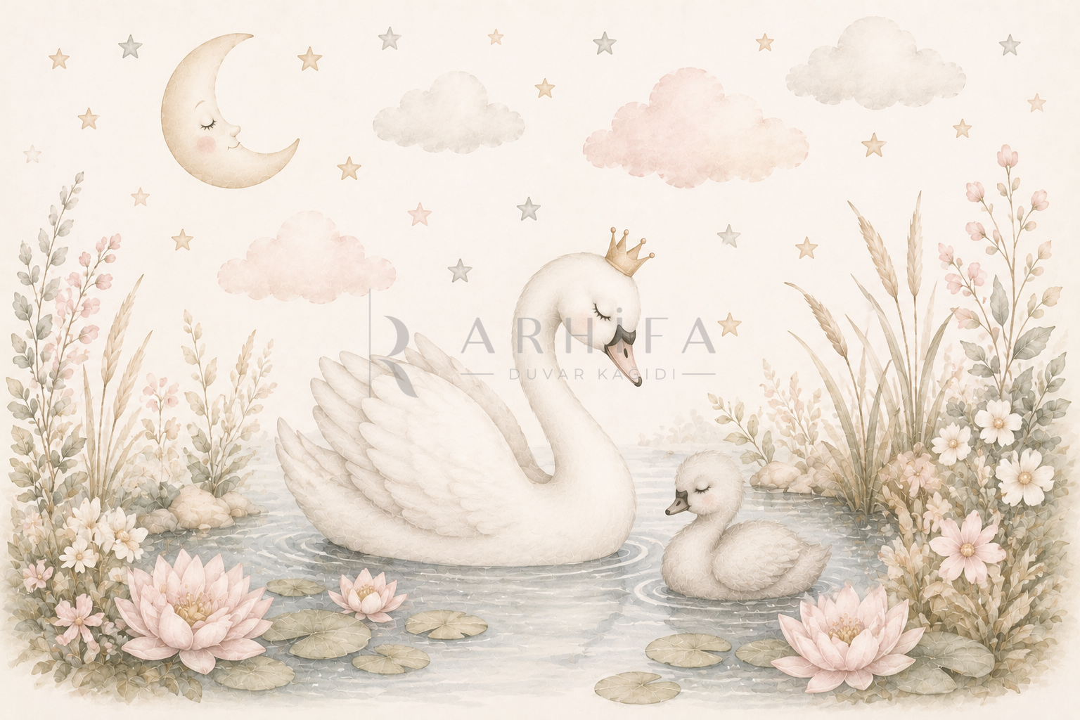 Little Swan - Çocuk Odası Duvar Kağıdı (BD-011) görsel