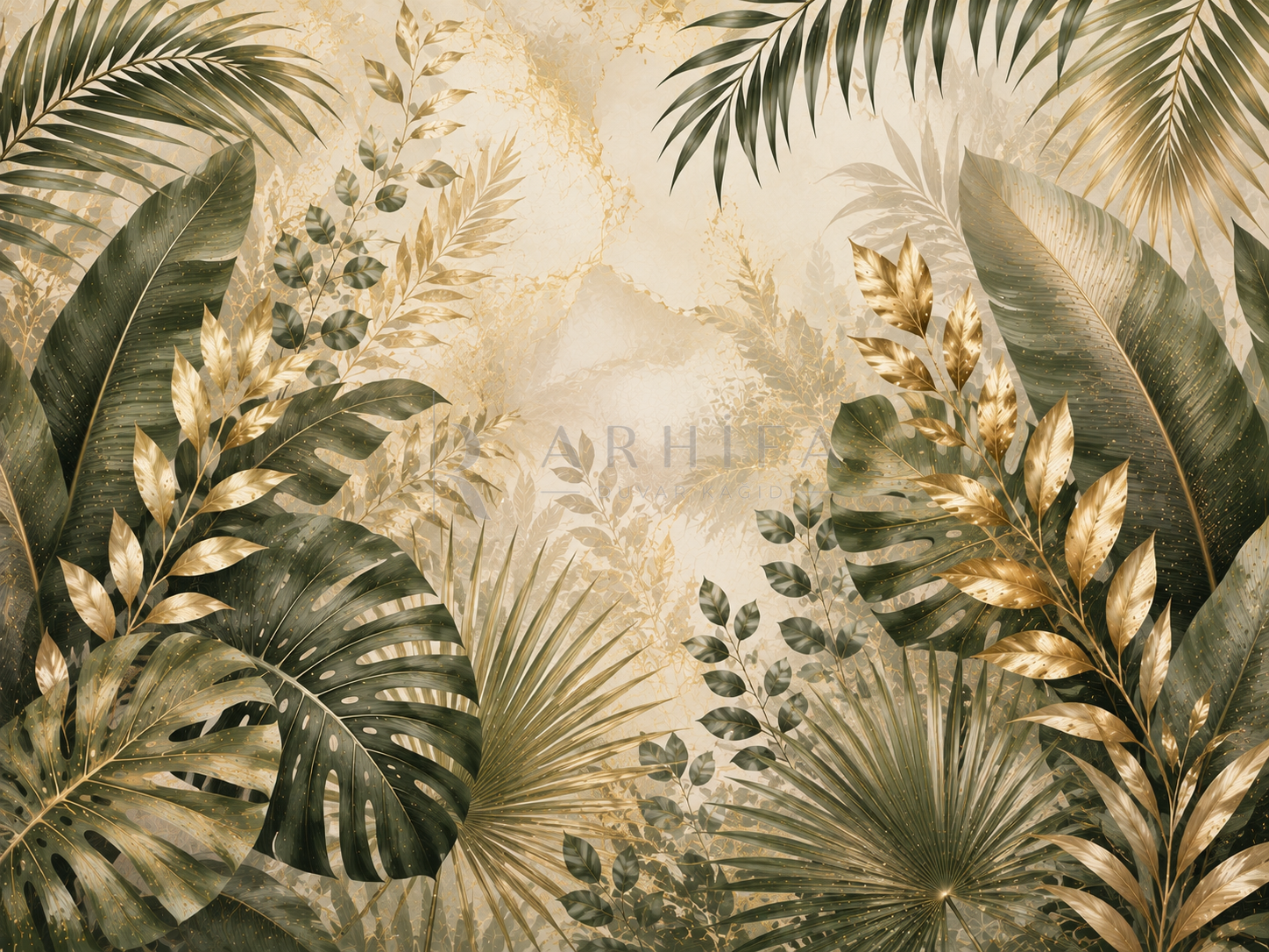— Golden Botanica Duvar Kağıdı (BL-012) – görsel 2