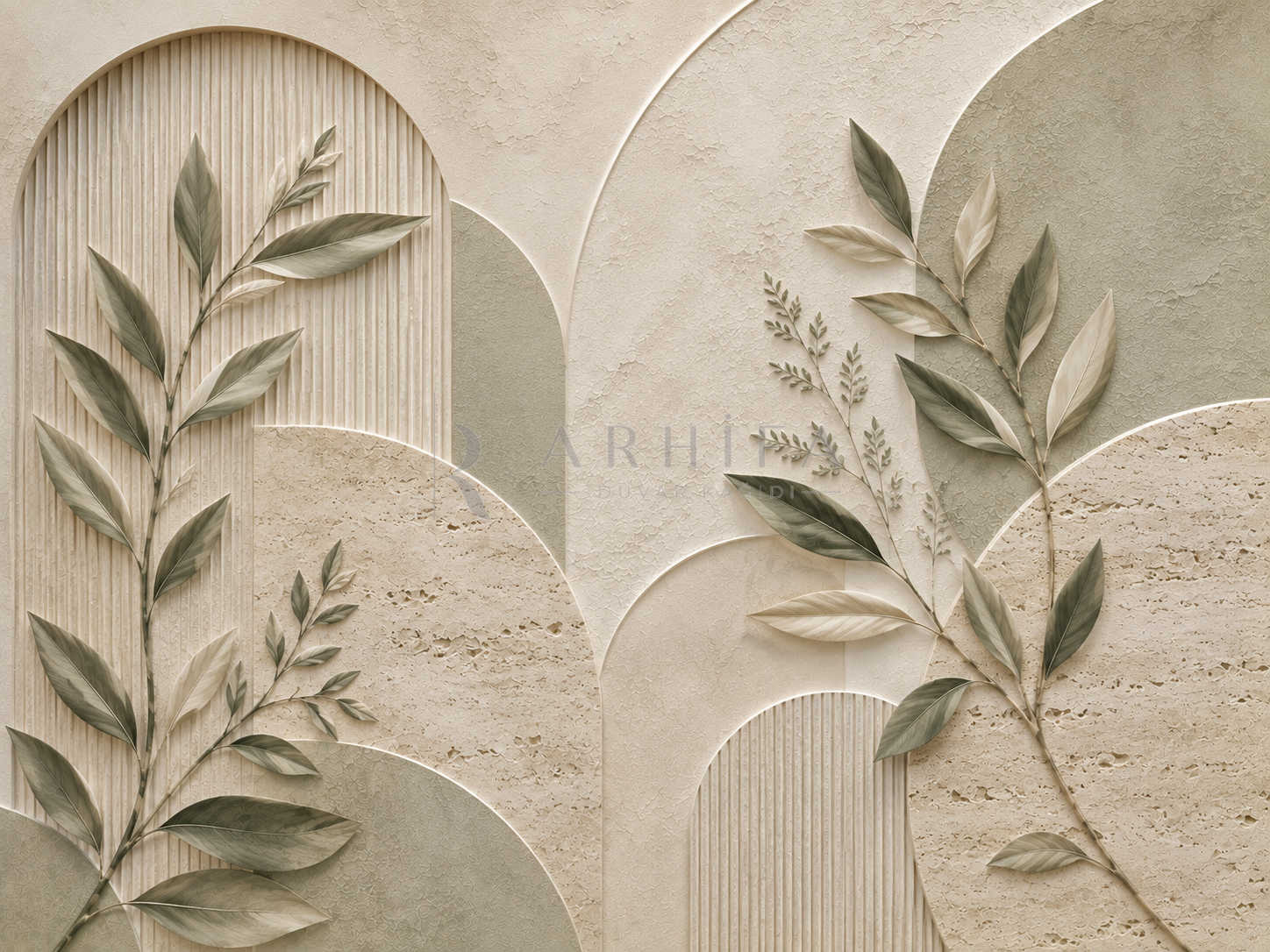 — Leaf & Stone Duvar Kağıdı (BR-013) – görsel 2