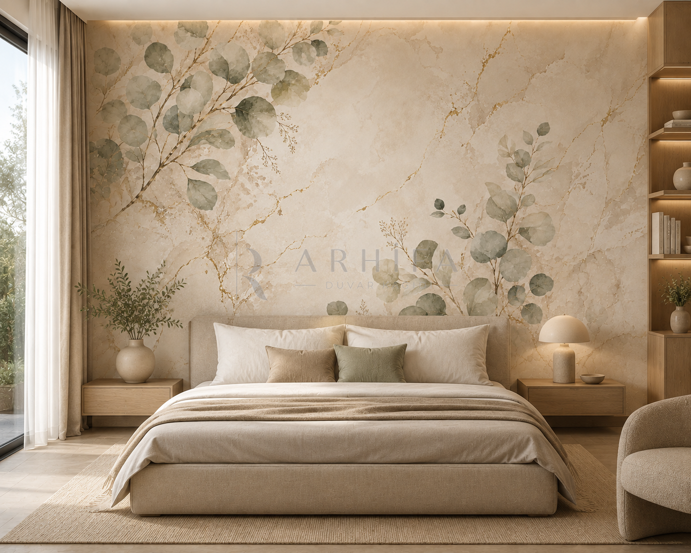 Beige Eucalyptus - Çocuk Odası Duvar Kağıdı (BT-001) görsel