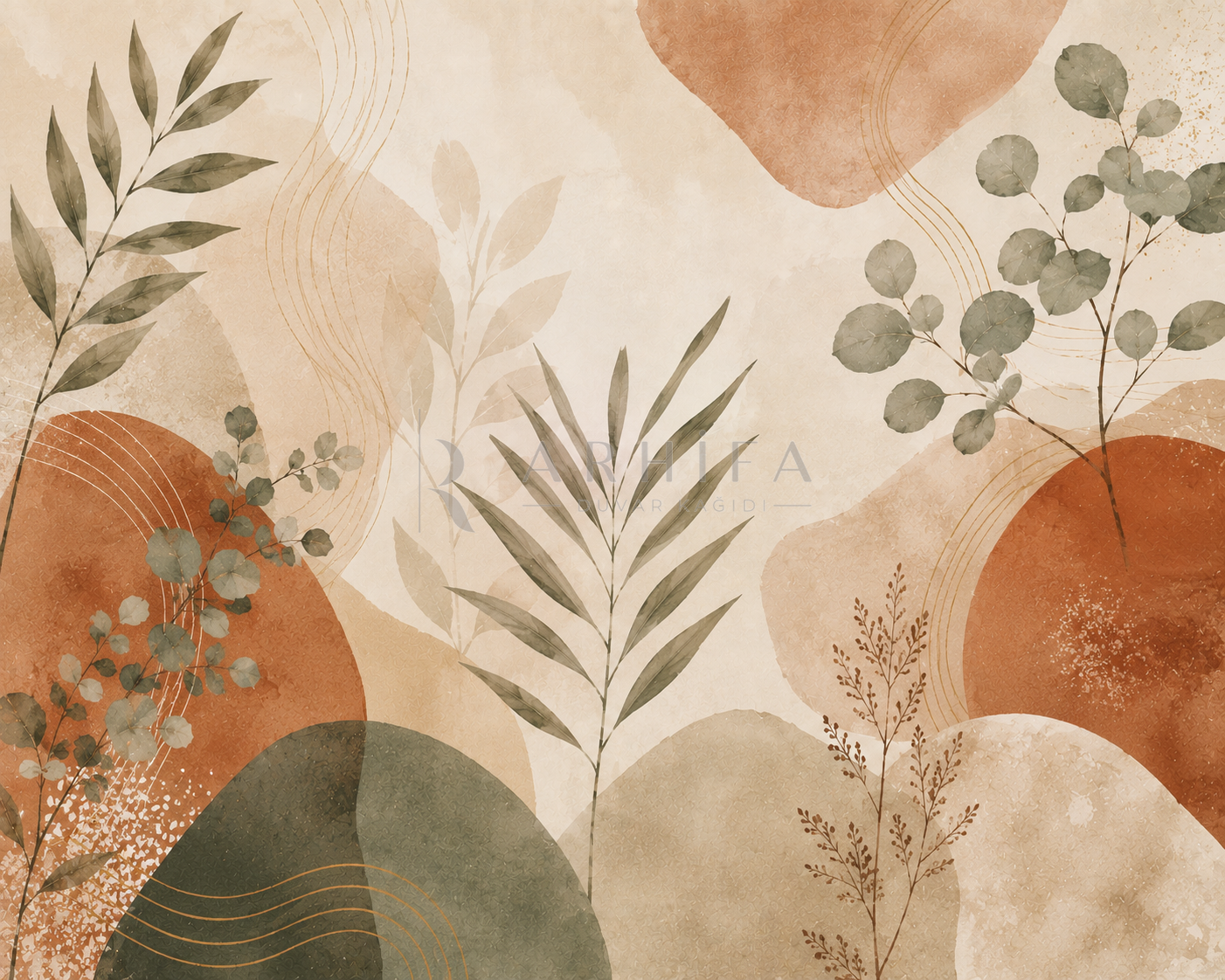 Toprak Koleksiyonu II - Pastel Botanik Duvar Kağıdı (BT-015) – görsel 3