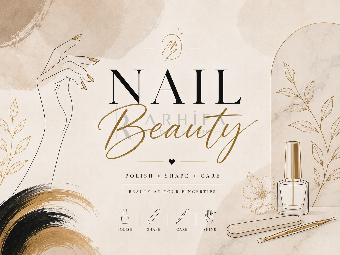 — Nail Beauty Duvar Kağıdı (BW-005) – görsel 2