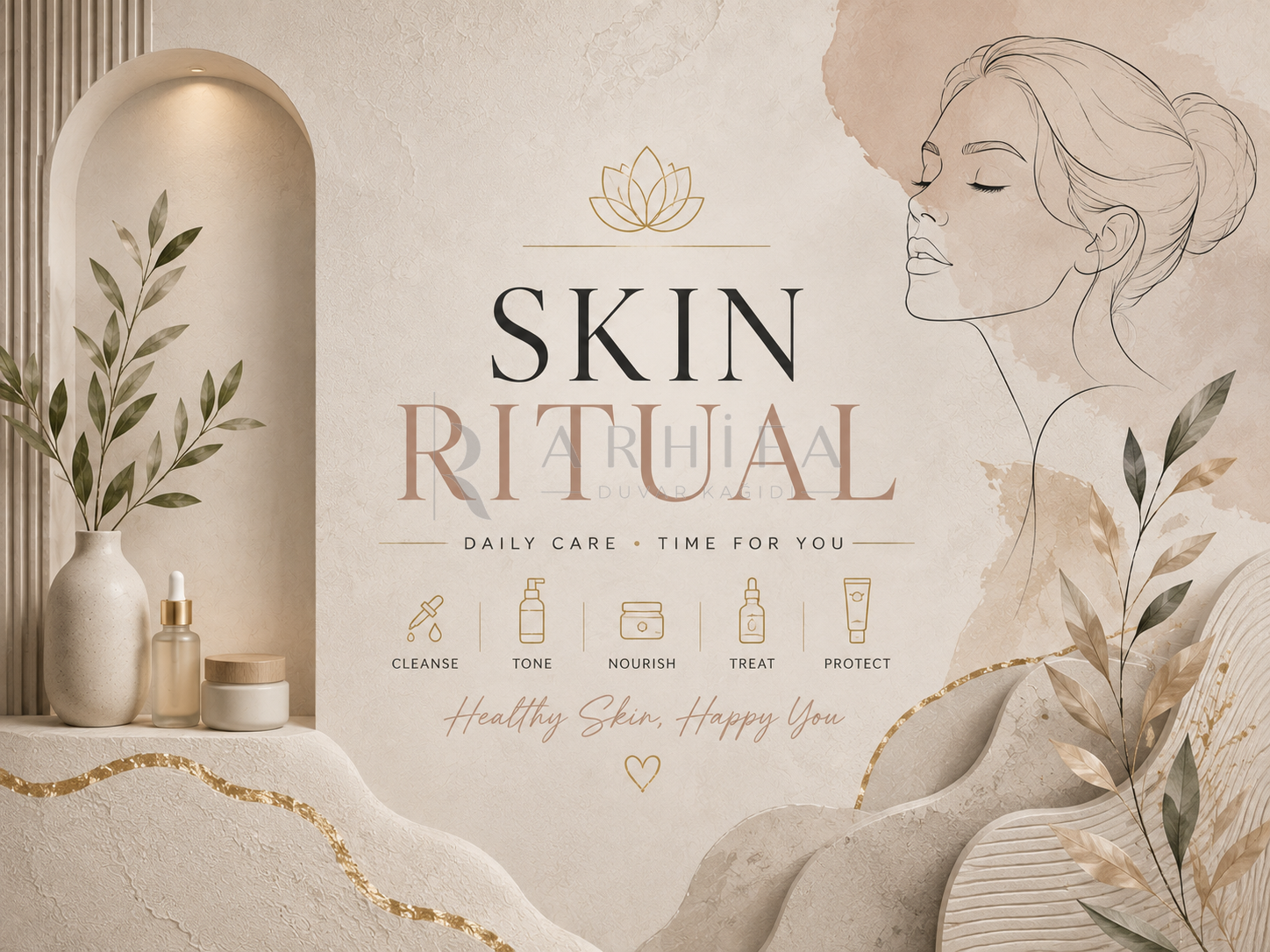 — Skin Ritual Duvar Kağıdı (BW-009) – görsel 2