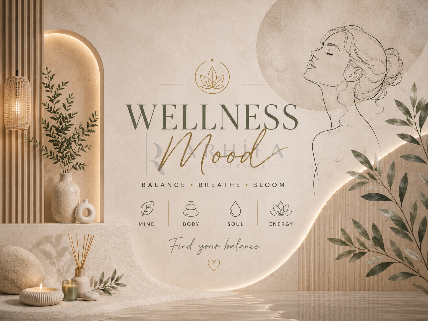 — Wellness Mood Duvar Kağıdı (BW-010) – görsel 2