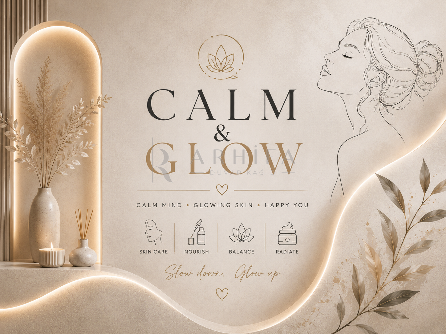 — Calm & Glow Duvar Kağıdı (BW-012) – görsel 2