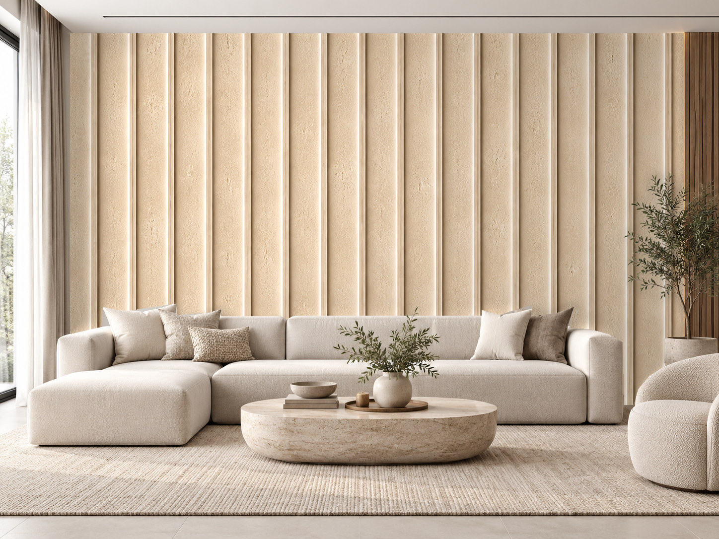 — Sandstone Ribbed Duvar Kağıdı (FP-011) – görsel 1