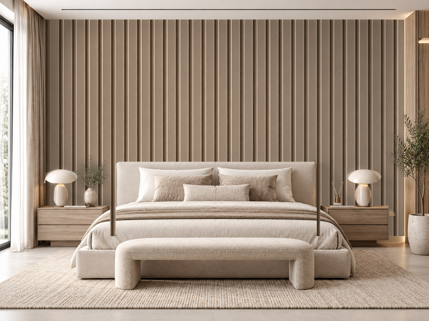 — Mocha Fluted Wall Duvar Kağıdı (FP-012) – görsel 1