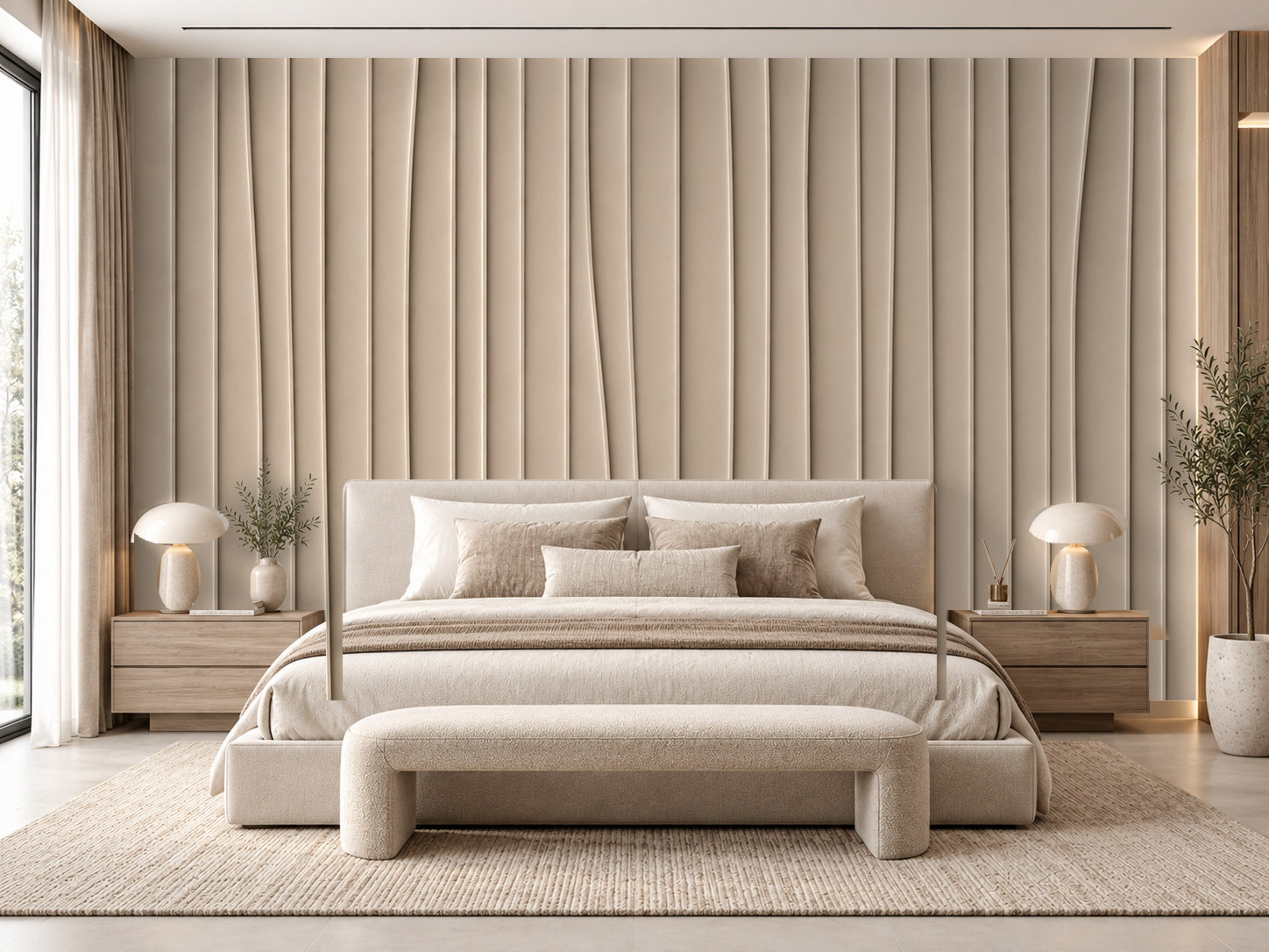 — Organic Fluted Flow Duvar Kağıdı (FP-014) – görsel 1