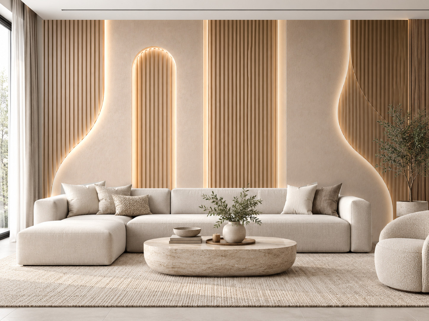 — Fluted Signature Duvar Kağıdı (FP-015) – görsel 1