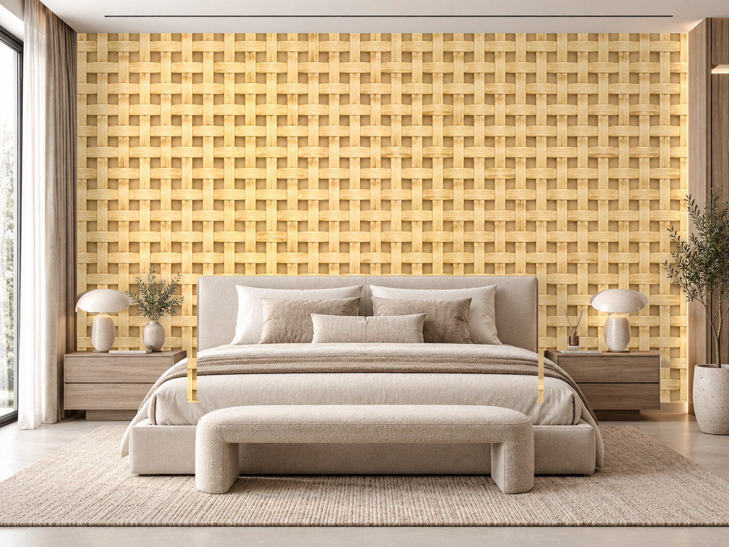 Rattan Grid Duvar Kağıdı (C06-RB-004) – görsel 1