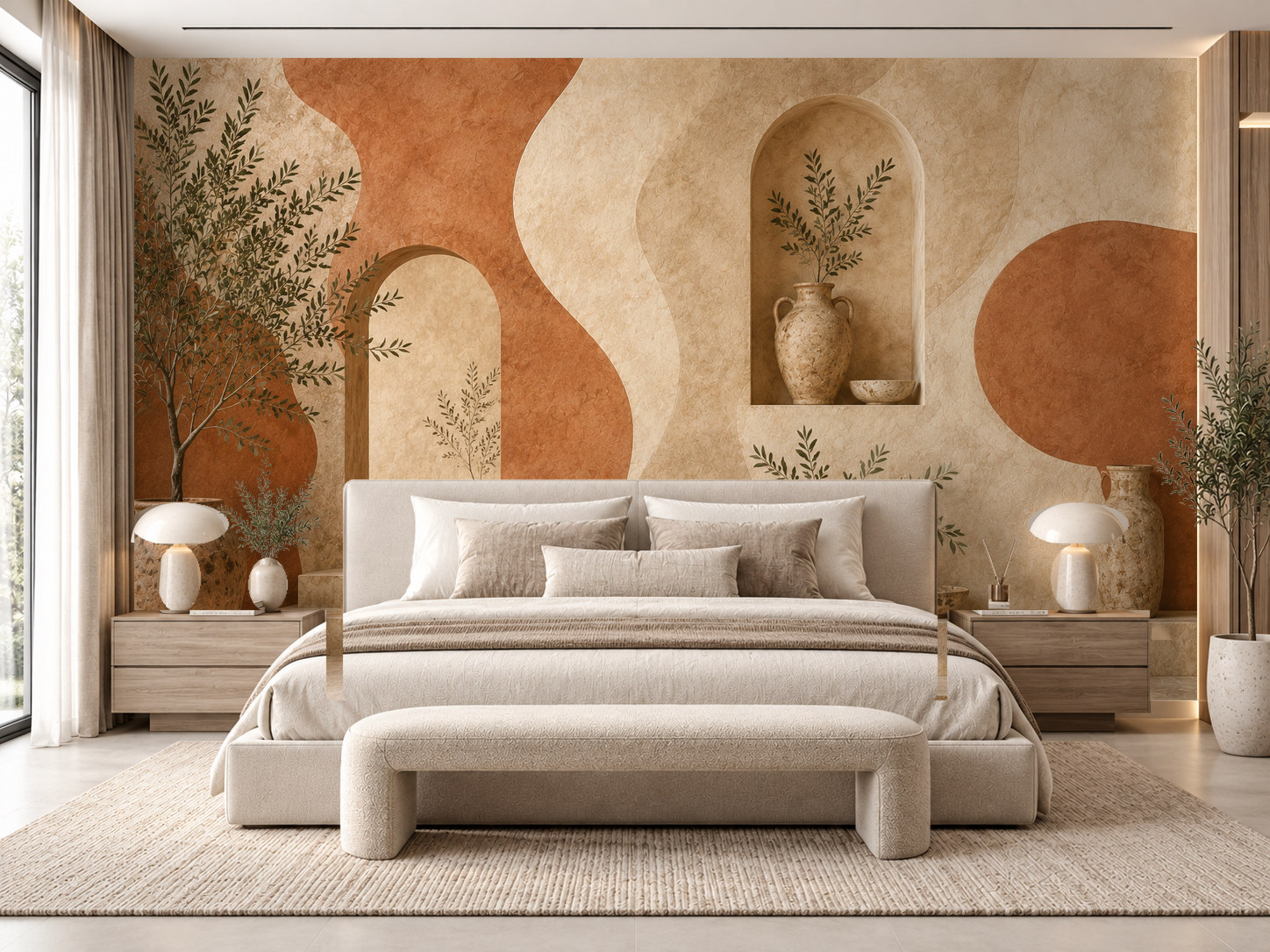 Wabi Terracotta — Kaynak Varyantı Duvar Kağıdı (C05-TT-007B) – görsel 1