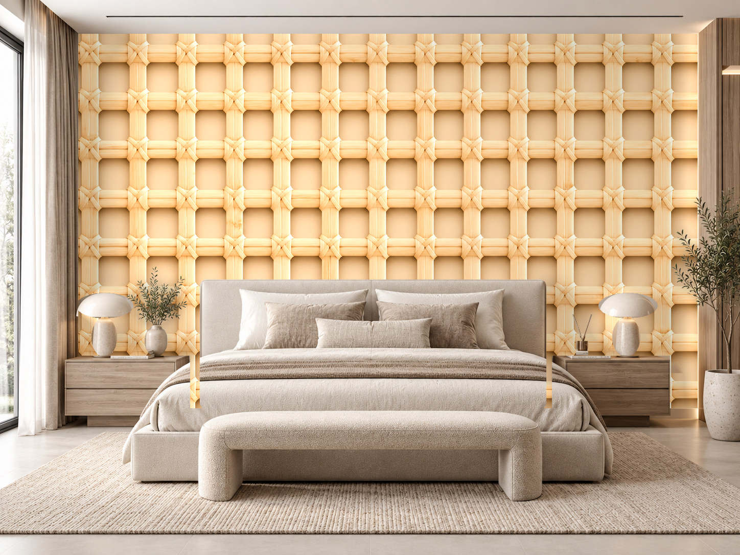 Rattan Grid — Kaynak Varyantı Duvar Kağıdı (C06-RB-004B) – görsel 1