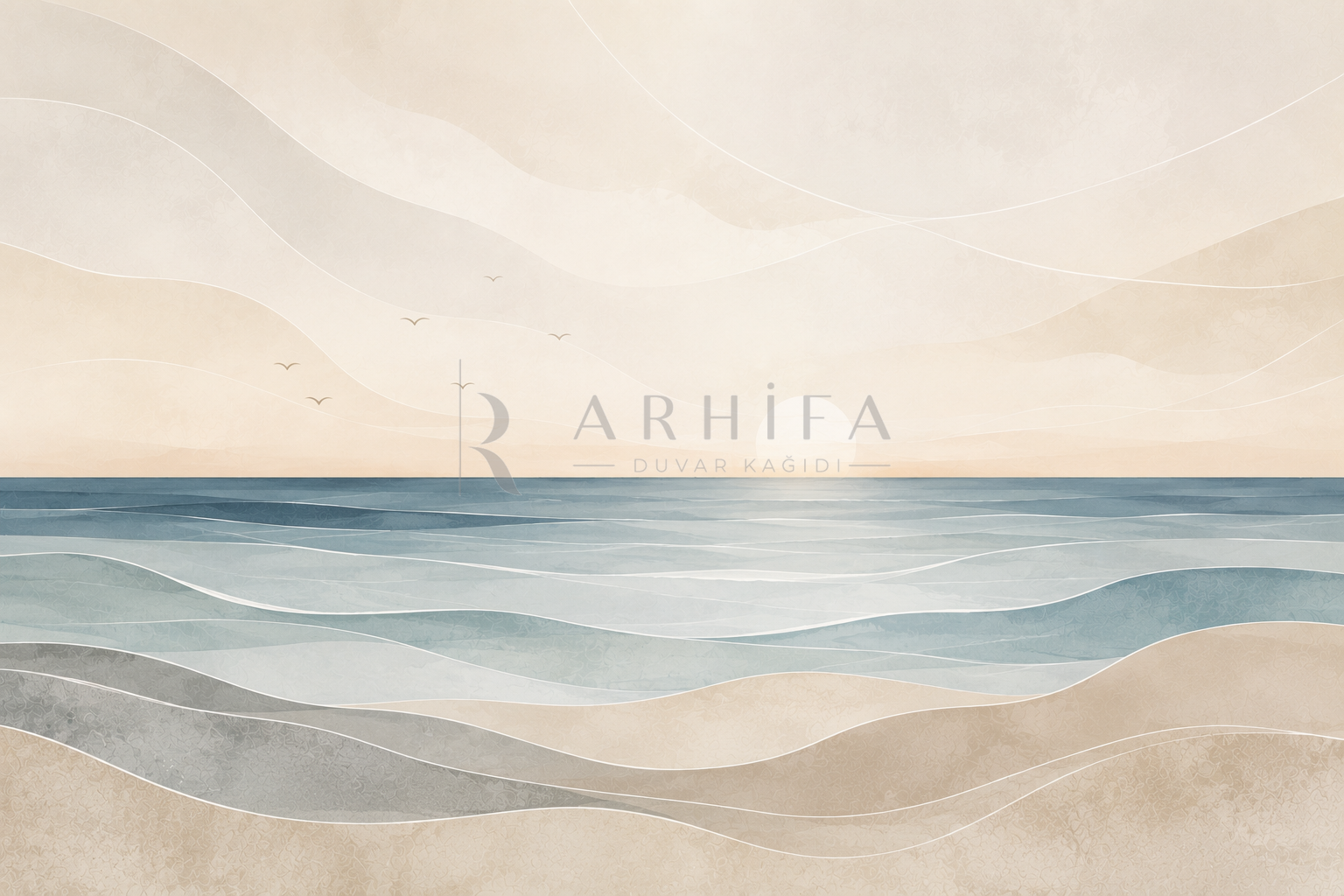 Sea Horizon (ufuk çizgisi ve deniz katmanları) Duvar Kağıdı (CC-005) – görsel 2