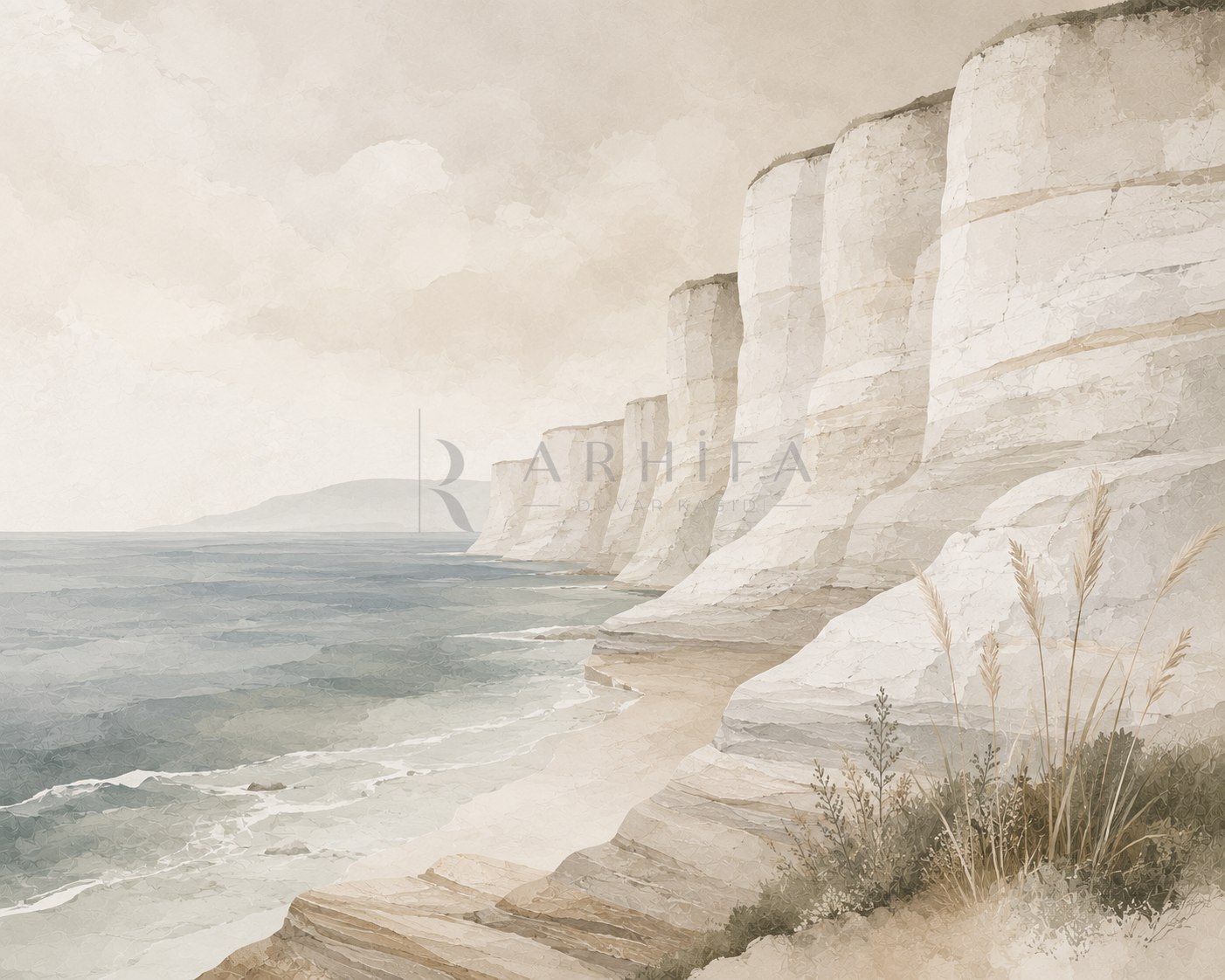 White Cliffs (beyaz falezler ve doğal katmanlar) Duvar Kağıdı (CC-013) – görsel 2