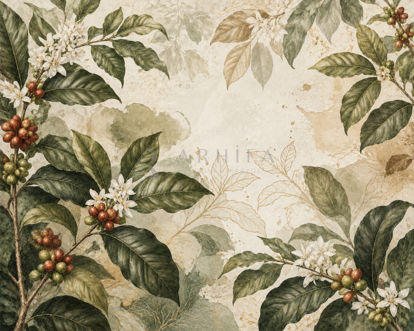 Coffee Leaves Duvar Kağıdı (CF-004) – görsel 2
