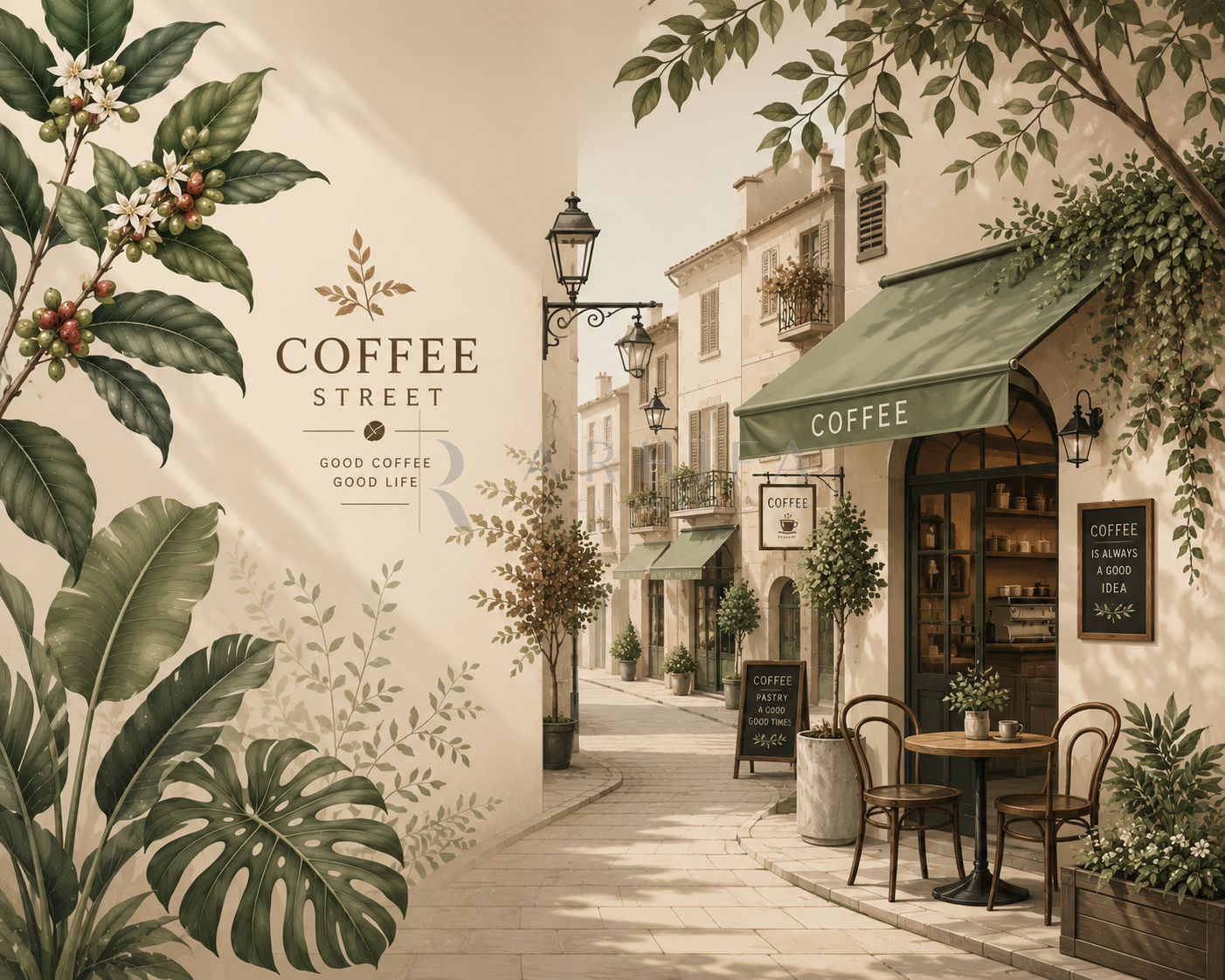 Coffee Street Duvar Kağıdı (CF-008) – görsel 2