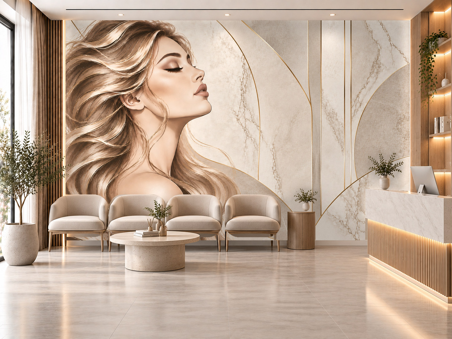 Soft Aesthetic Stone — Estetik & Kozmetik Duvar Kağıdı (TS-AC-001) – görsel 1