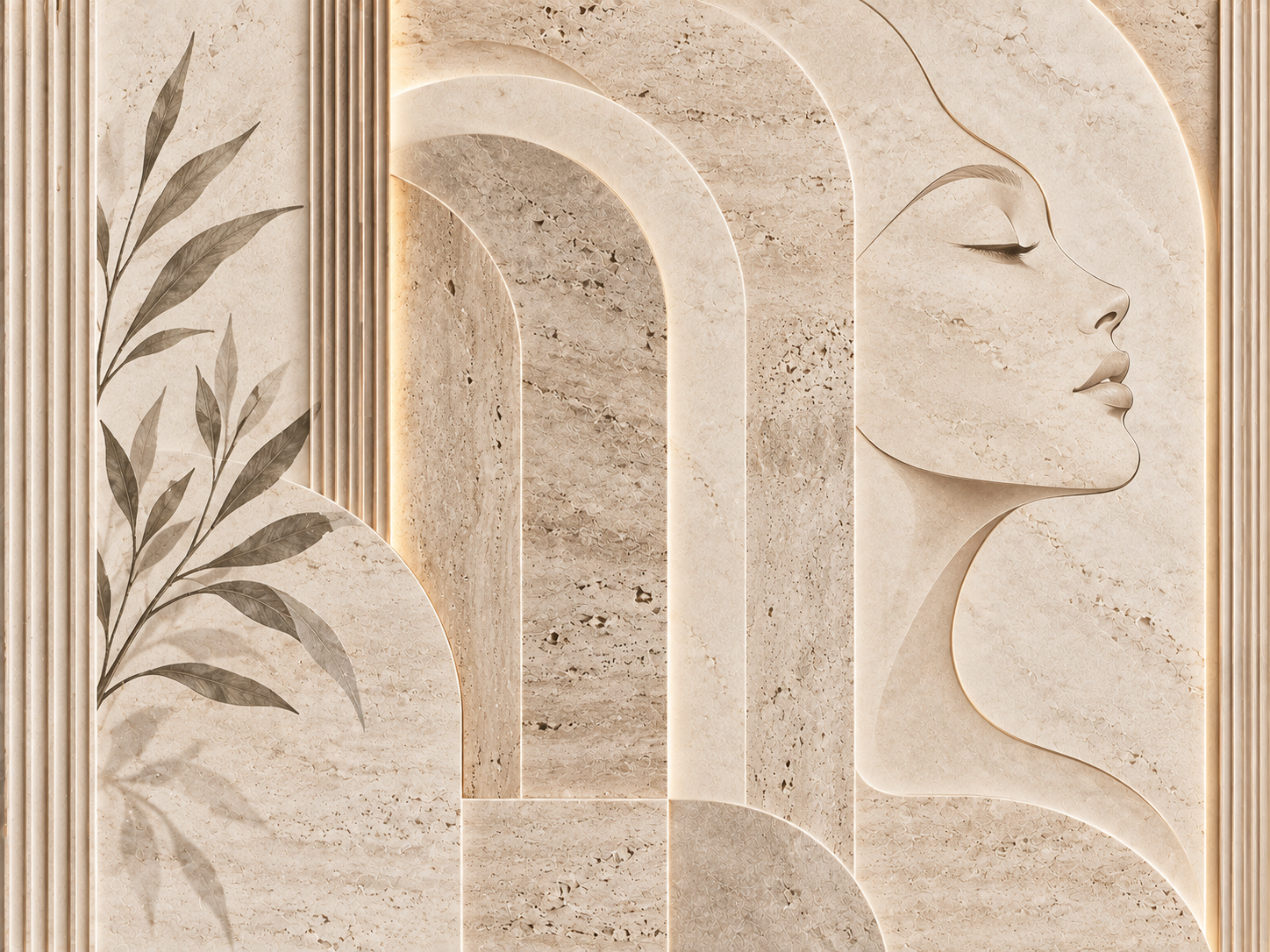 Travertine Beauty Calm — Estetik & Kozmetik Duvar Kağıdı (TS-AC-002A) – görsel 2