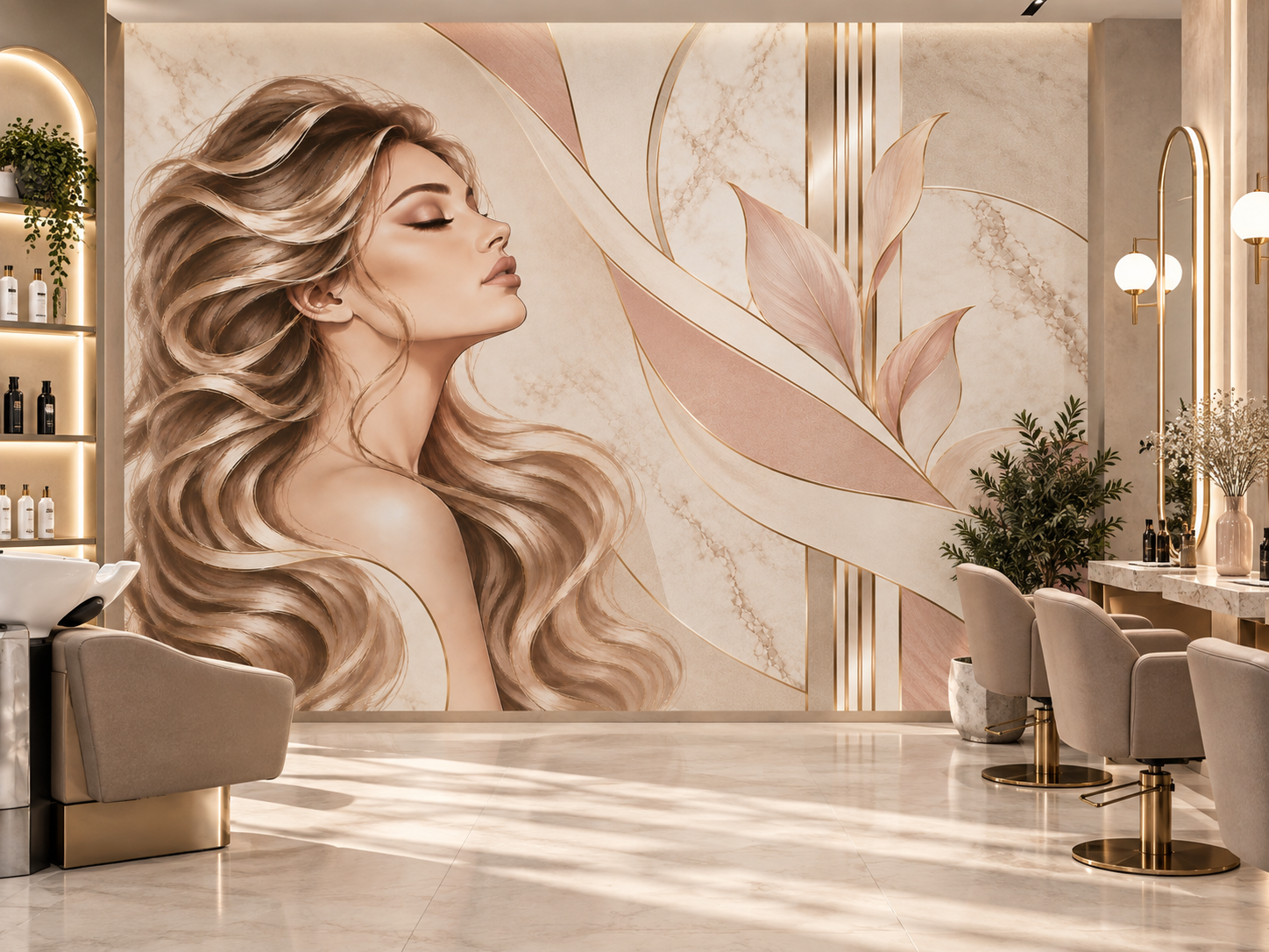 Elegant Cosmetic Flow — Estetik & Kozmetik Duvar Kağıdı (TS-AC-004) – görsel 2