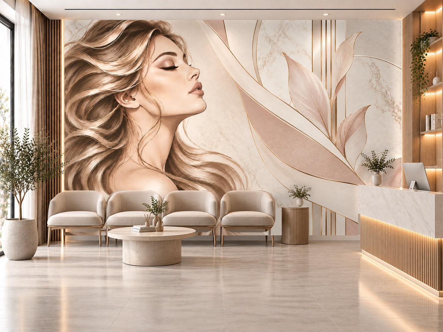 Elegant Cosmetic Flow — Estetik & Kozmetik Duvar Kağıdı (TS-AC-004) – görsel 1